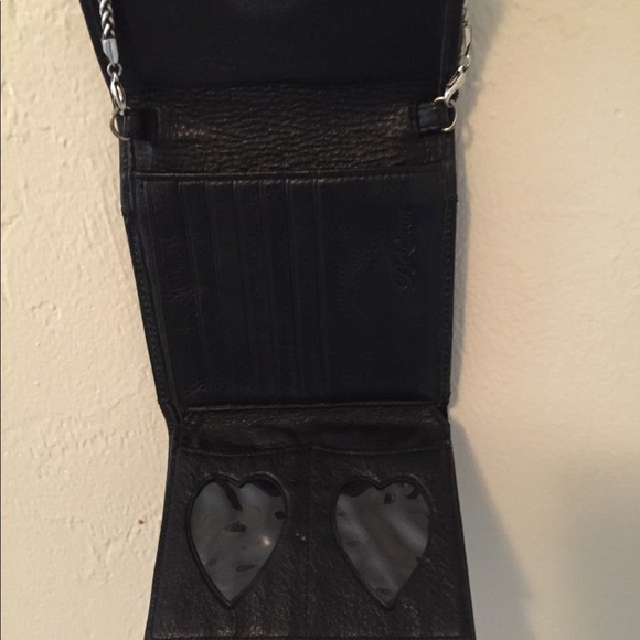 Brighton Black Leather Chain Crossbody Purse - Picture 5 of 6